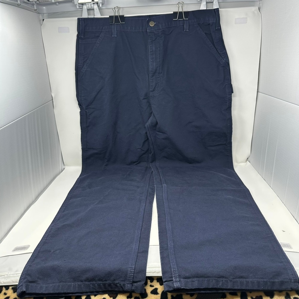 Carhartt Pants Men 38x36 Blue B11 MDT Dungaree Fit Washed Duck Work Trousers